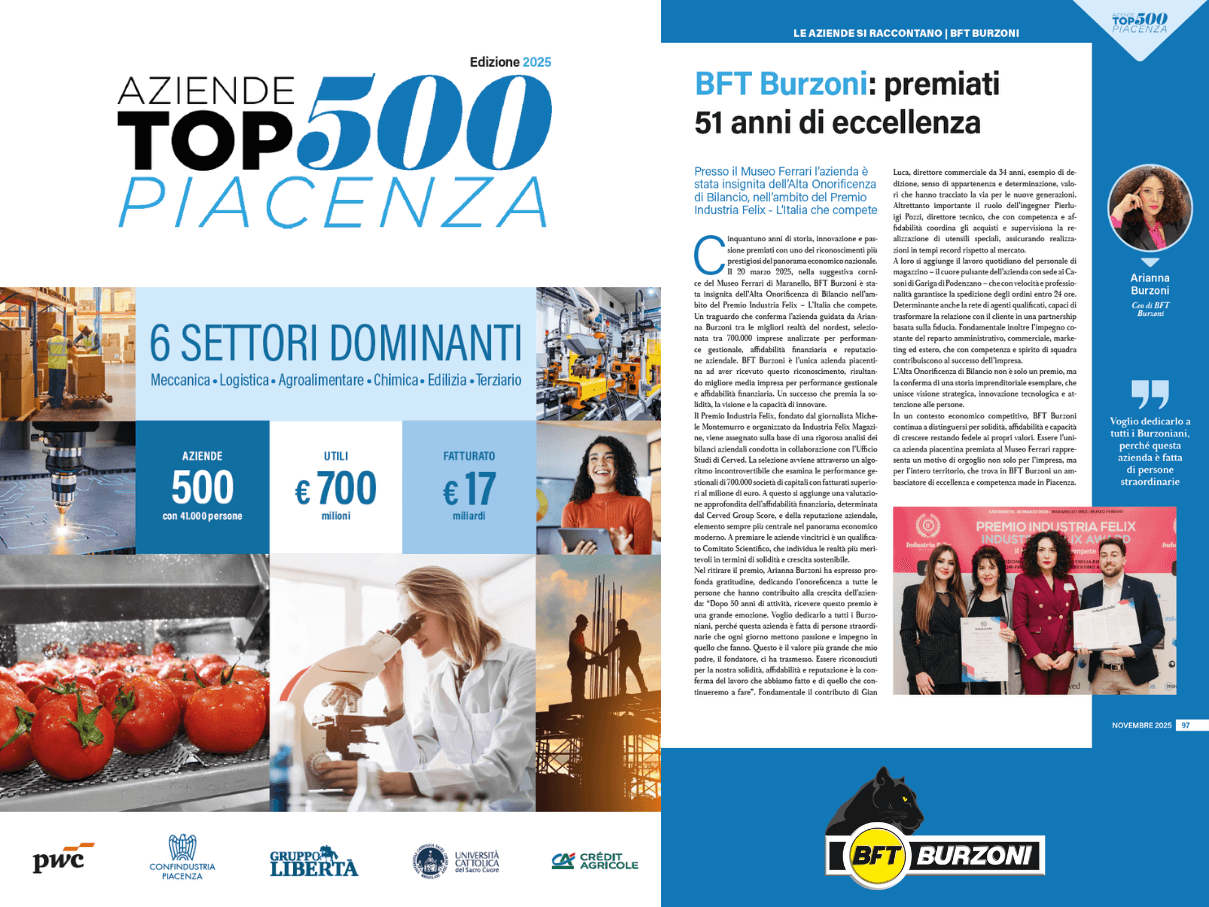 Siamo su Top 500 Piacenza